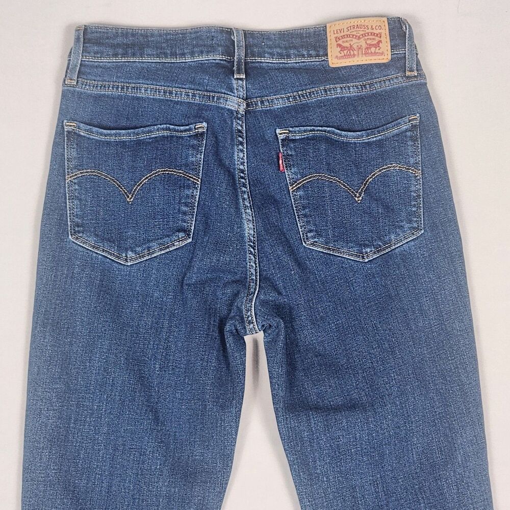 Levi’s 721 High Rise Skinny Jeans Women’s 29x30 Distressed Blue Stretch - Picture 4 of 13